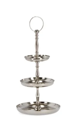 ALZATA 3P DECORATIVA SIMLA ARGENTO H32