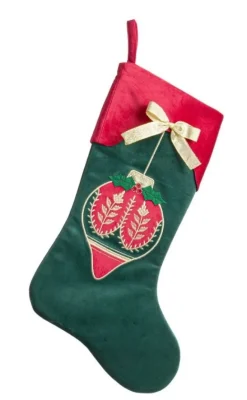 CALZA FESTIVE ROSSO-VERDE 45X28