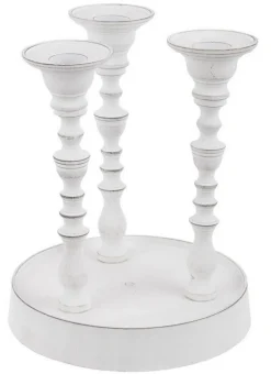 CANDELABRO KYLIE 3F BIANCO C-BASE H18