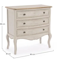 CASSETTIERA IN LEGNO 3 CASSETTI - CLARISSE