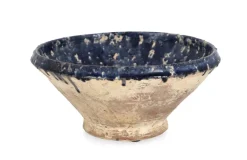 CIOTOLA DECORATIVA RUNE TERRACOT BLU D26