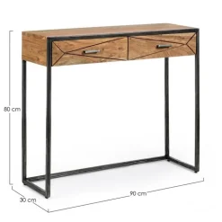 CONSOLLE IN LEGNO 2 CASSETTI - EGON