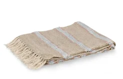 COPERTA JAWLA NATURALE BLU 130X170