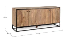 CREDENZA 4 ANTE IN LEGNO SHEESHAM - NARTAN