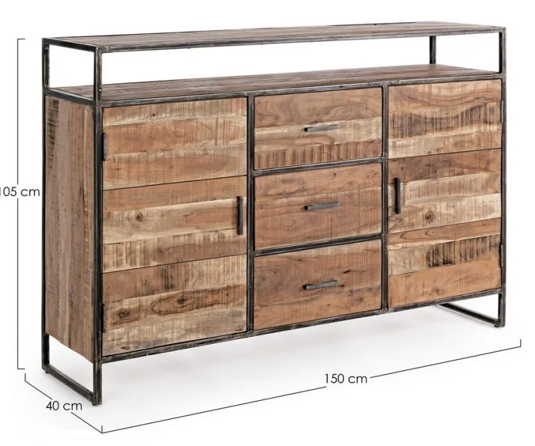 CREDENZA IN LEGNO 2 ANTE - ELMER