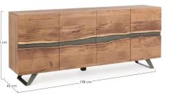CREDENZA IN LEGNO 4 ANTE - ARON