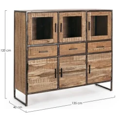 CREDENZA IN LEGNO 6 ANTE - ELMER