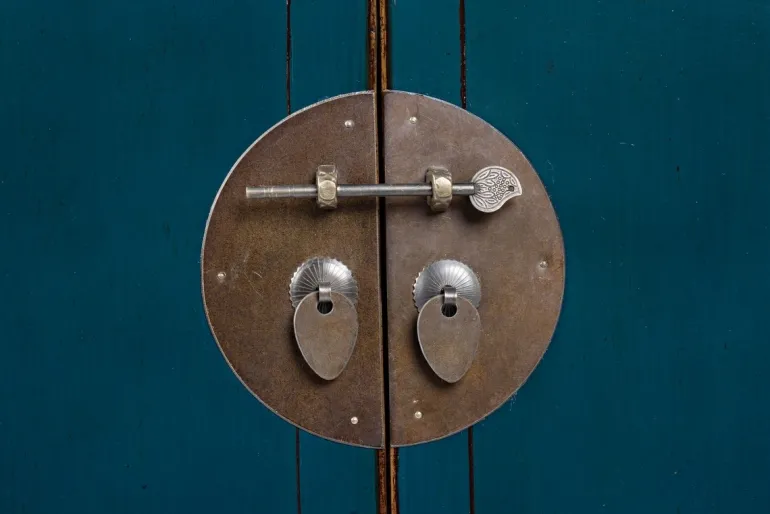 CREDENZA IN LEGNO BLU- JINAN
