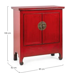 CREDENZA IN LEGNO ROSSO - JINAN
