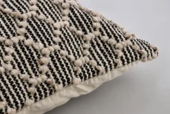 CUSCINO DHAWAN NERO-NATURALE 80X80