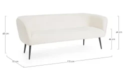 DIVANO 3 POSTI EFFETTO BOUCLE' BIANCO - AVRIL