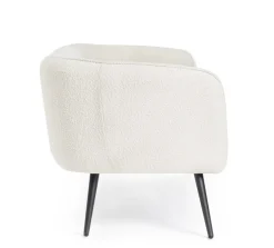 DIVANO 3 POSTI EFFETTO BOUCLE' BIANCO - AVRIL