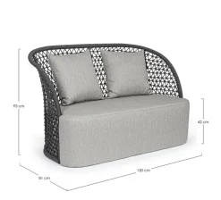 DIVANO CON CUSCINI ANTRACITE - CUYEN