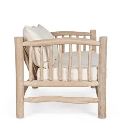 DIVANO CON CUSCINO IN TEAK - SAHEL