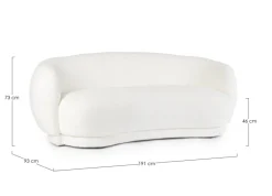 DIVANO EFFETTO BOUCLE' BIANCO - TECLA