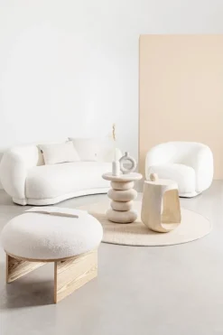 DIVANO EFFETTO BOUCLE' BIANCO - TECLA