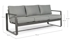 DIVANO IN ALLUMINIO ANTRACITE YK13 - MERRIGAN