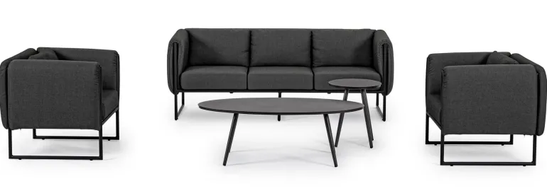 DIVANO IN ALLUMINIO ANTRACITE- PIXEL