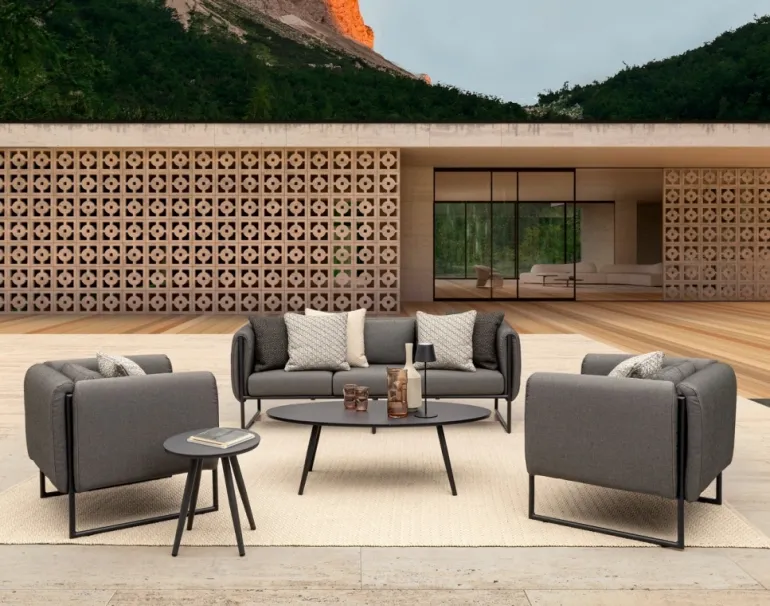 DIVANO IN ALLUMINIO ANTRACITE- PIXEL