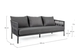 DIVANO IN CORDA PER ESTERNO ANTRACITE WG21 - FLORENCIA
