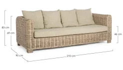 DIVANO IN FIBRE NATURALI 3 POSTI - FORTALEZA