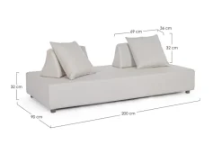 DIVANO IN TESSUTO PER ESTERNO - PIPER