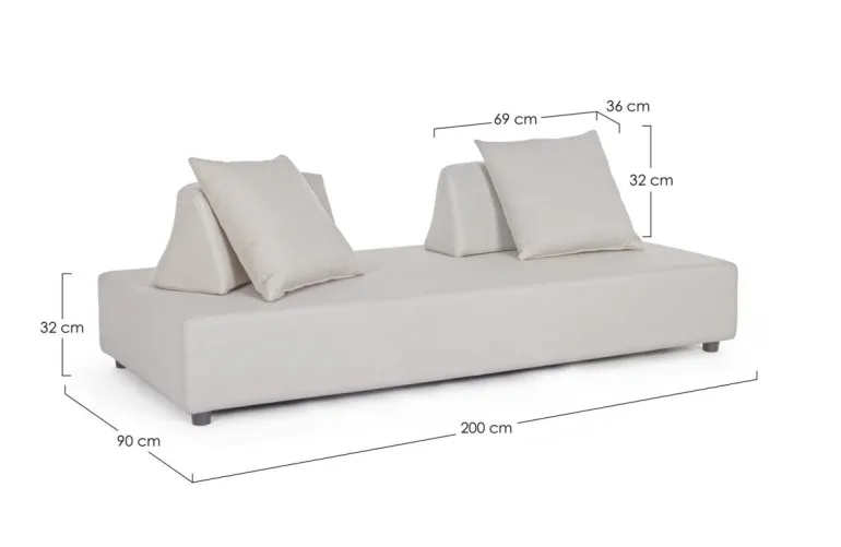 DIVANO IN TESSUTO PER ESTERNO - PIPER