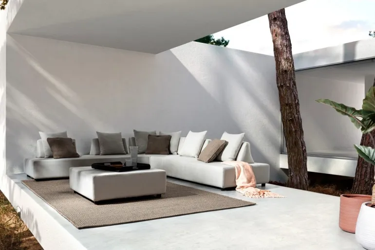 DIVANO IN TESSUTO PER ESTERNO - PIPER