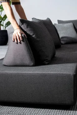 DIVANO IN TESSUTO PER ESTERNO ANTRACITE - PIPER