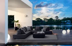 DIVANO IN TESSUTO PER ESTERNO ANTRACITE - PIPER