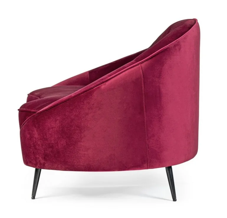 DIVANO IN VELLUTO COLOR WINE - SERAPHIN