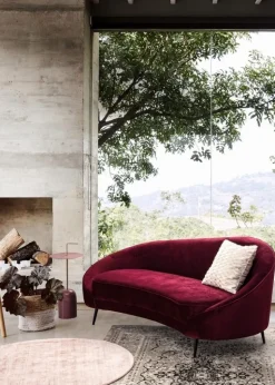 DIVANO IN VELLUTO COLOR WINE - SERAPHIN