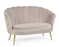 DIVANO IN VELLUTO GRIGIO CHIARO - GILIOLA