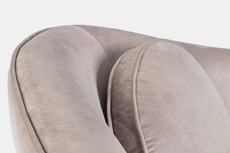 DIVANO IN VELLUTO GRIGIO CHIARO - CANDIS