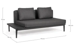 DIVANO LOUNGE IN ALLUMINIO ANTRACITE WG21 - MATRIX