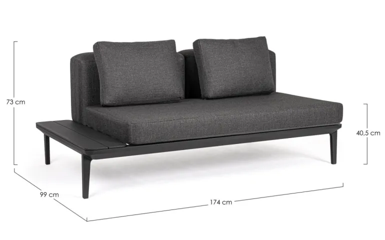 DIVANO LOUNGE IN ALLUMINIO ANTRACITE WG21 - MATRIX