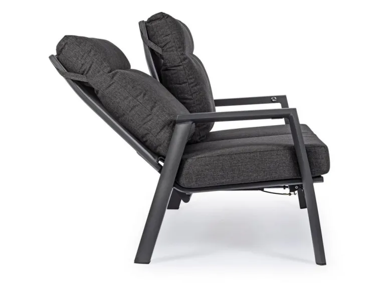 DIVANO RECLINABILE IN ALLUMINIO ANTRACITE JX55 - KLEDI