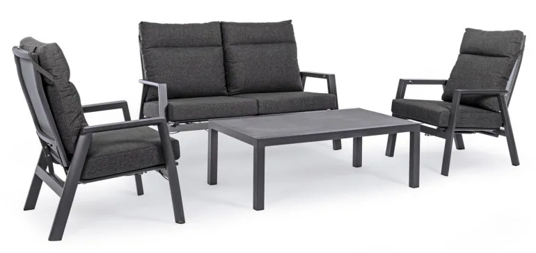 DIVANO RECLINABILE IN ALLUMINIO ANTRACITE JX55 - KLEDI