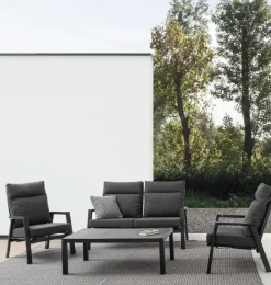 DIVANO RECLINABILE IN ALLUMINIO ANTRACITE JX55 - KLEDI