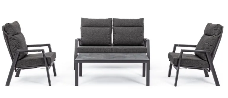 DIVANO RECLINABILE IN ALLUMINIO ANTRACITE JX55 - KLEDI