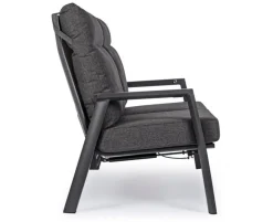 DIVANO RECLINABILE IN ALLUMINIO ANTRACITE JX55 - KLEDI