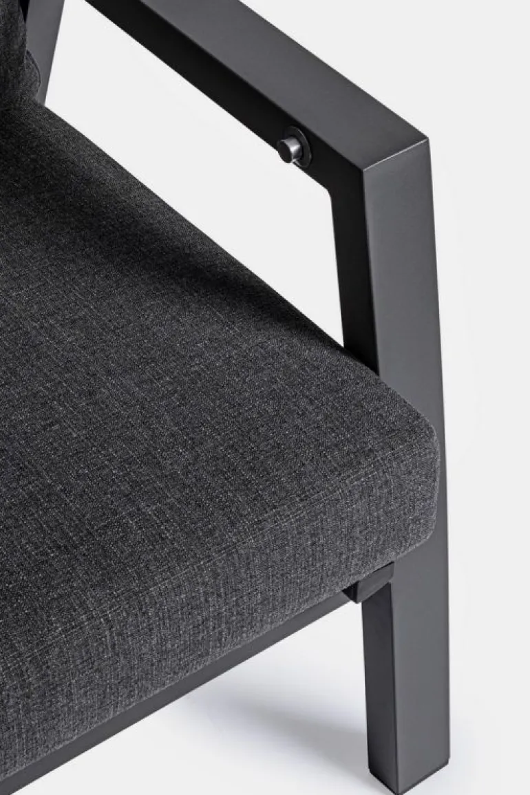 DIVANO RECLINABILE IN ALLUMINIO ANTRACITE JX55 - KLEDI