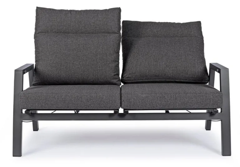 DIVANO RECLINABILE IN ALLUMINIO ANTRACITE JX55 - KLEDI