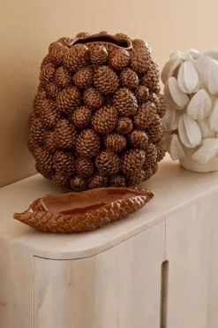 FOGLIA DECORATIVA PIGNA MARRONE 34X12,5