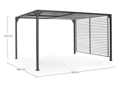 GAZEBO IN ALLUMINIO 3X3.6 ANTRACITE LH32 - NOAH