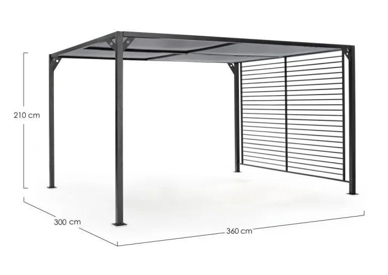 GAZEBO IN ALLUMINIO 3X3.6 ANTRACITE LH32 - NOAH