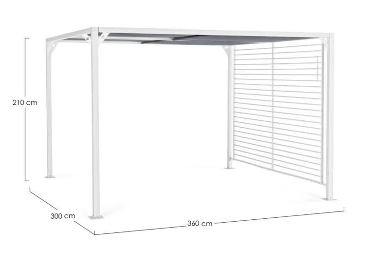 GAZEBO IN ALLUMINIO 3X3.6 BIANCO LH30 - NOAH