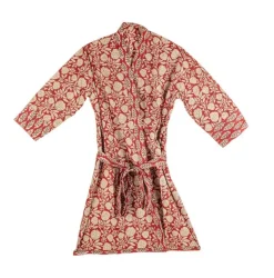 KIMONO LORIENT ROSSO C-FOGLIA-FIORE GRAN