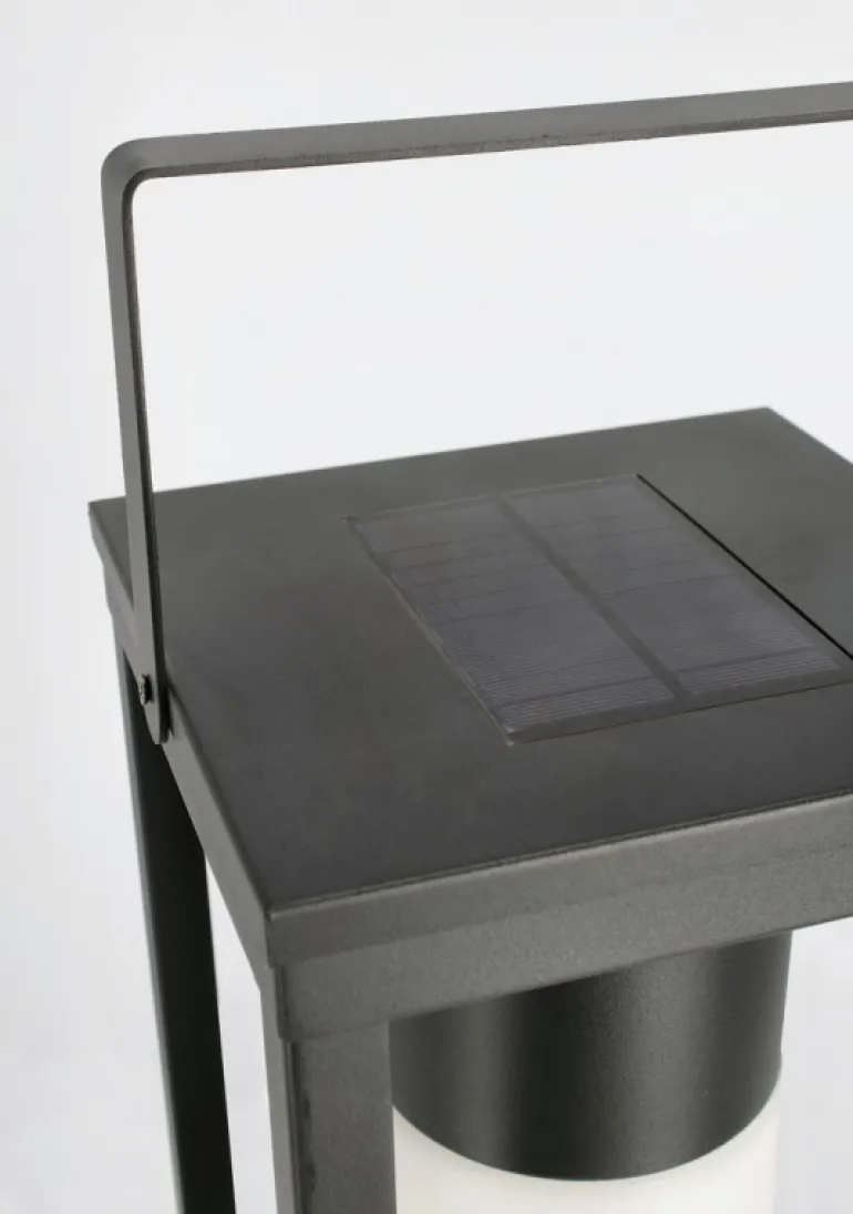 LAMPADA SOLAR LED QU NERO C-MANICO H38