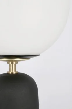 LAMPADA TAV. DELPHINE TONDO NERO H51